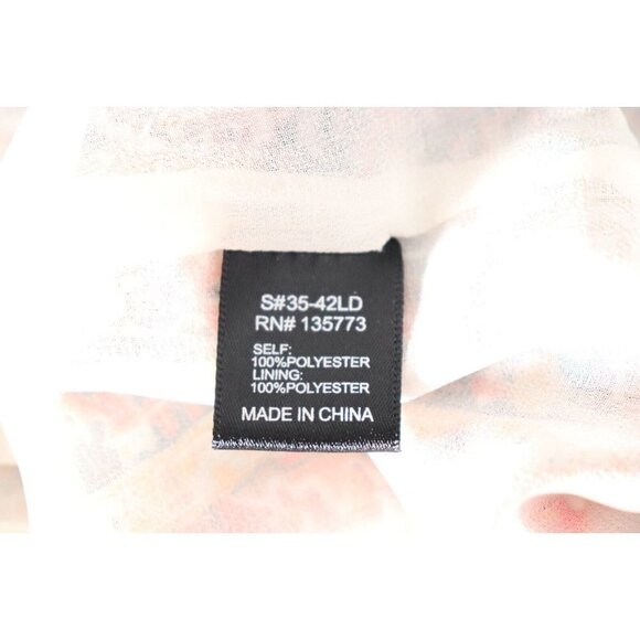 Olivaceous Women Medium Beige Orange Paisley Shirt Dress S/S Crepe Graphic Mini - Picture 7 of 7